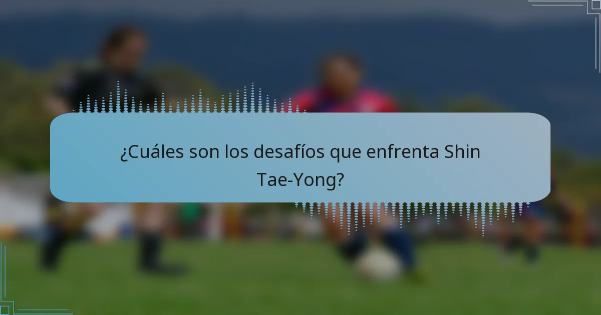 ¿Cuáles son los desafíos que enfrenta Shin Tae-Yong?