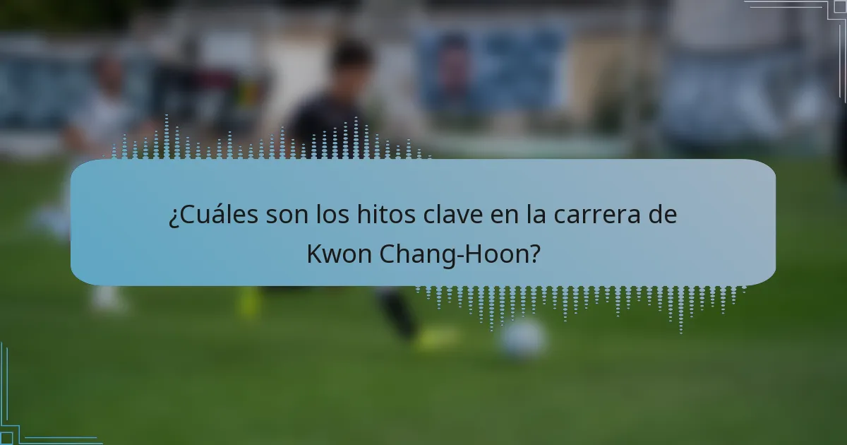 ¿Cuáles son los hitos clave en la carrera de Kwon Chang-Hoon?
